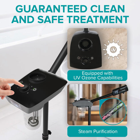 JJ CARE Professional Ozone Facial Steamer, Face Steamer with Thermo Control System, Adjustable Height (31.5" to 41") - Home and Salon Spa Use